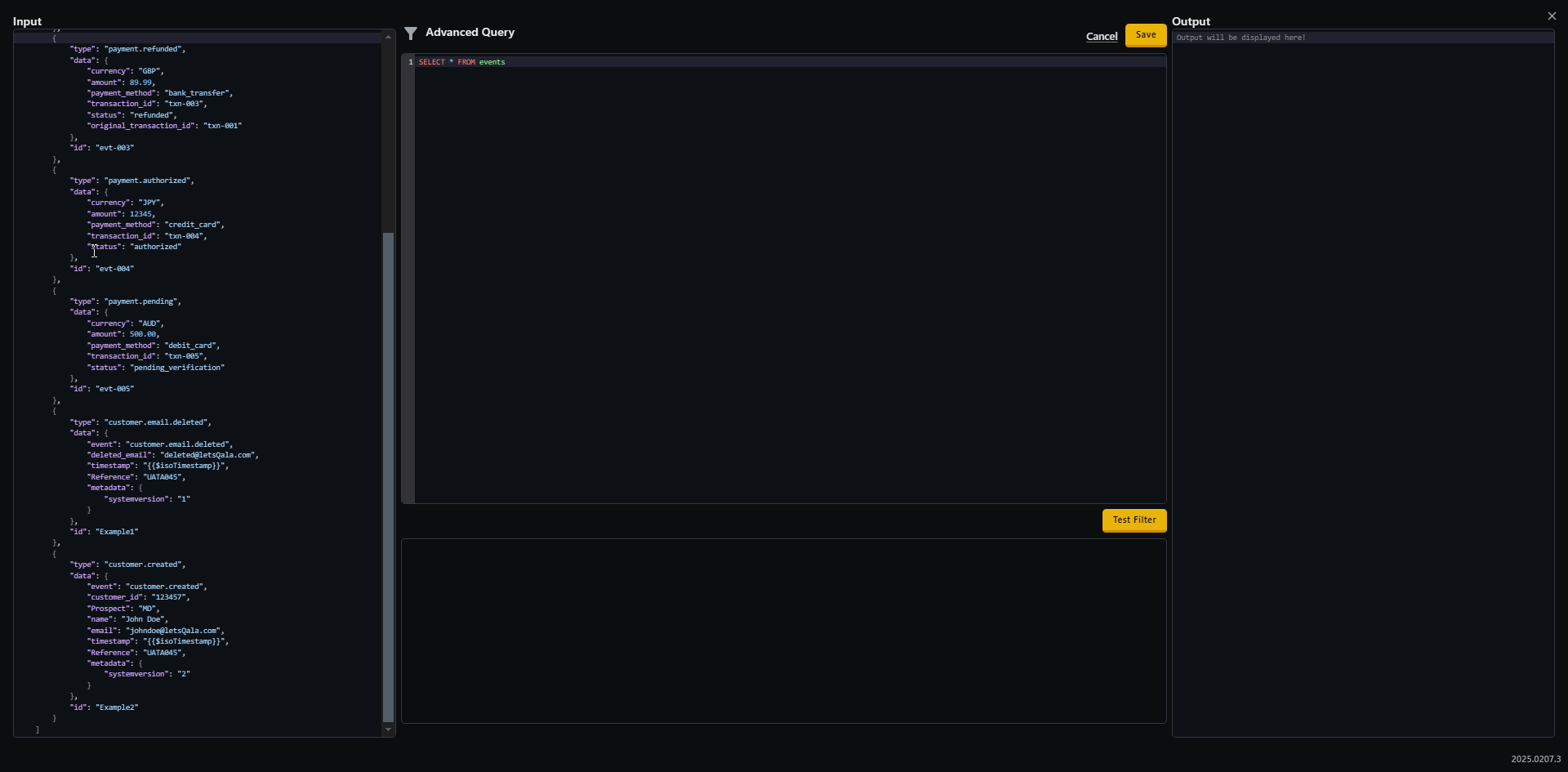 Leveraging Advance Query within Q-Flow to apply Payload filtering on incoming events.  Leveraging Advance Query within Q-Flow to apply Payload filtering on incoming events.