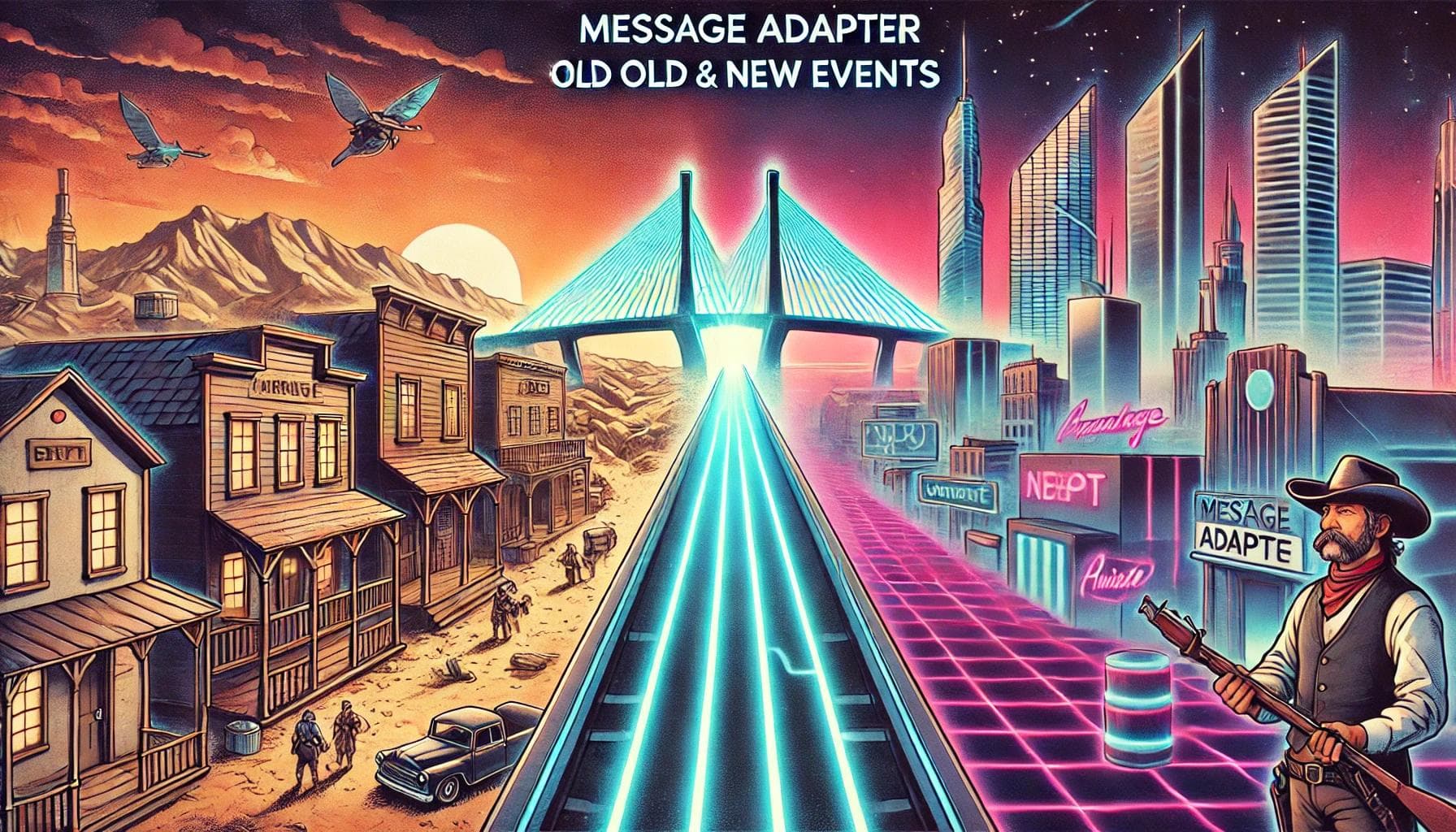 The concept of message adapters bridging old and new events. The concept of message adapters bridging old and new events.