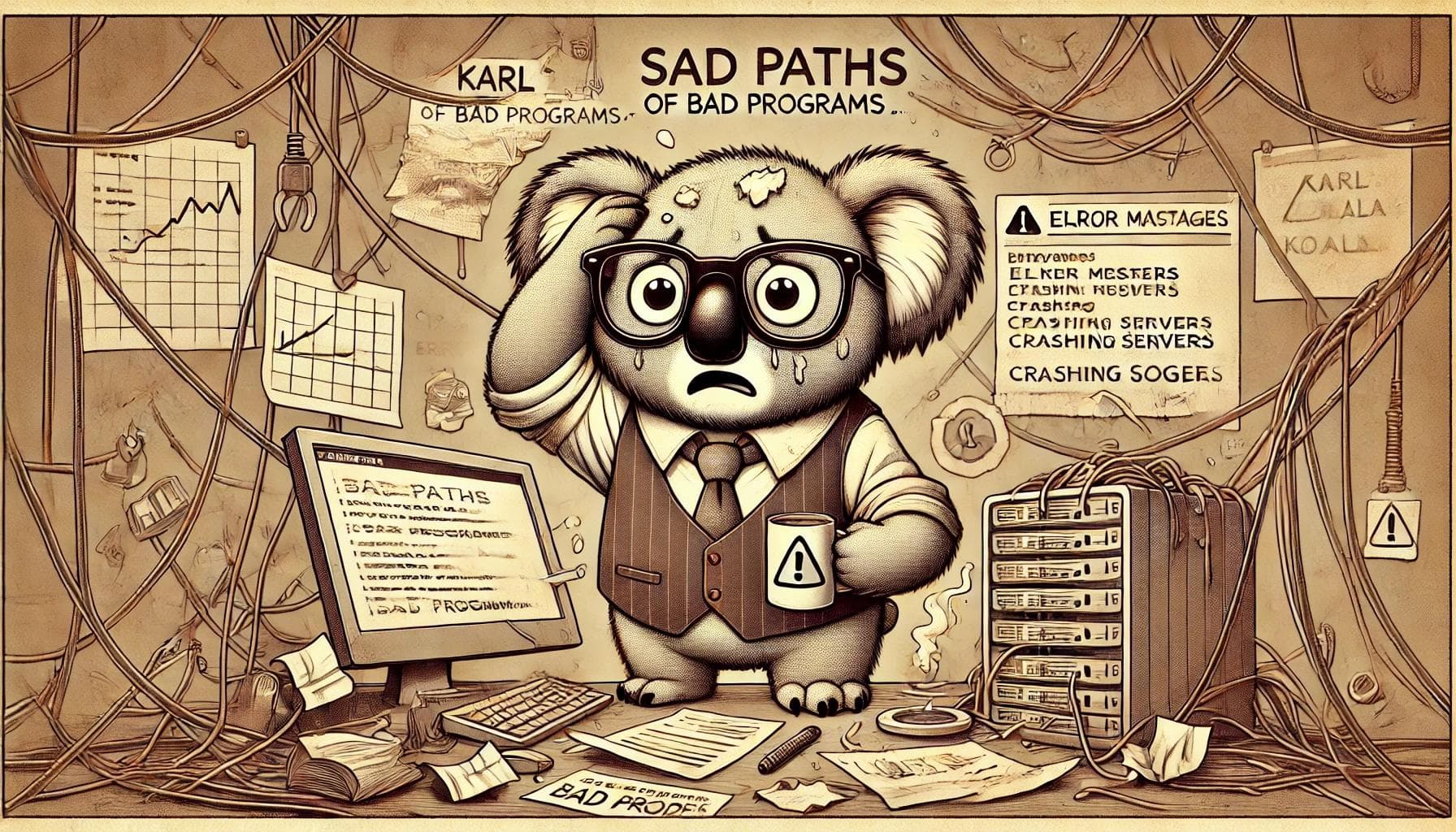 Karl the Koala being an architect. Karl the Koala being an architect.