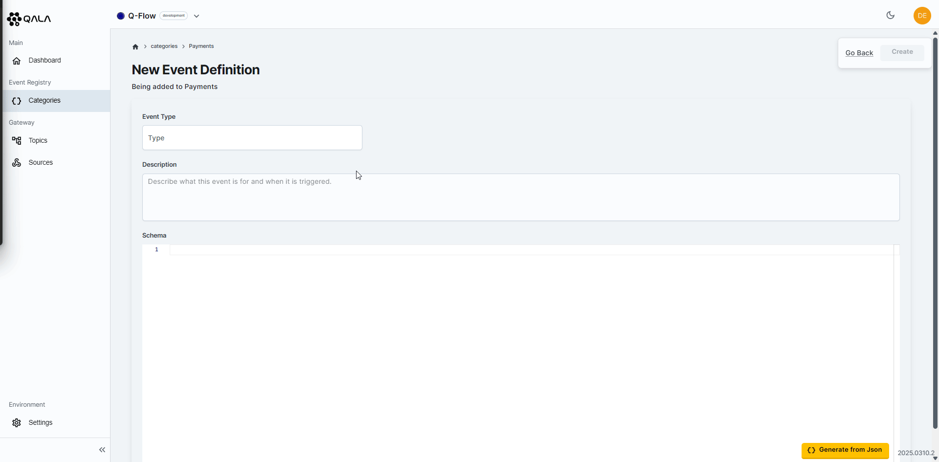 Create new Event Type